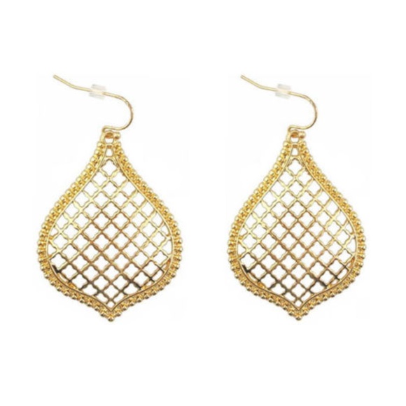 last pair • Gold Filigree Teardrop Earrings - Picture 1 of 1